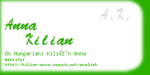 anna kilian business card